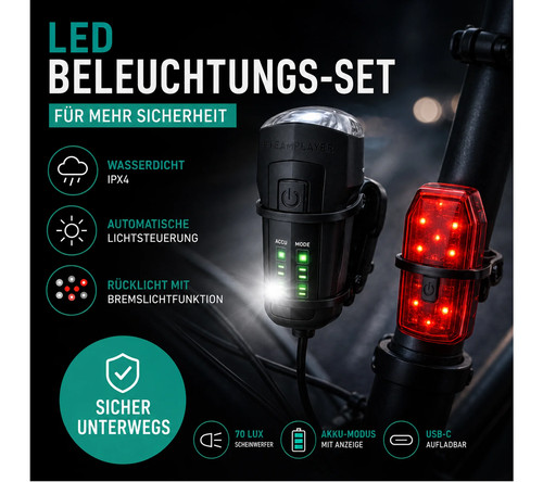 Led fahrrad beleuchtungs set - led, fahrrad-beleuchtungs-set